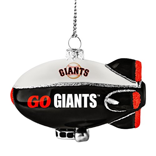 MLB San Francisco Giants Glitter Blimp Ornament, Silver, 3″ x 2.25″