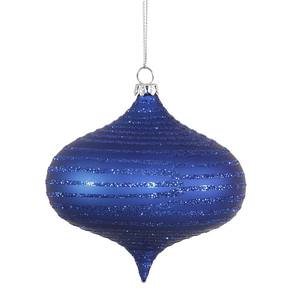 Vickerman 314326 – 4″ Blue Matte Glitter Onion Christmas Tree Ornament (M113502)