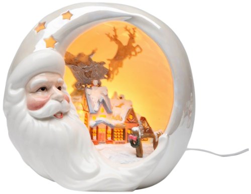 Appletree Design Santa with Christmas House Night Light, 7-1/4-Inch Tall, Includes Light Bulb and Cord