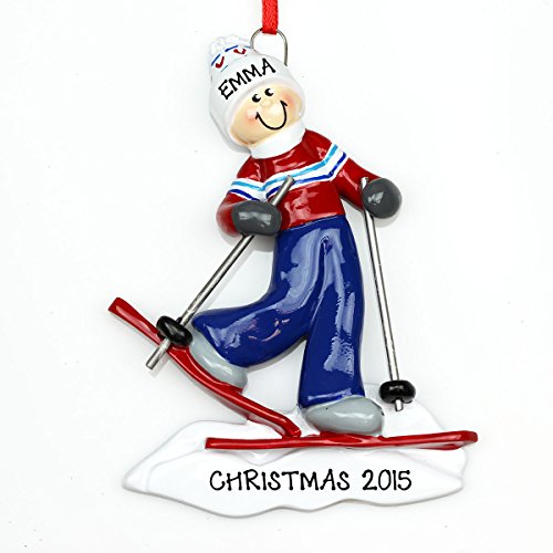 Ski Girl Personalized Christmas Tree Ornament
