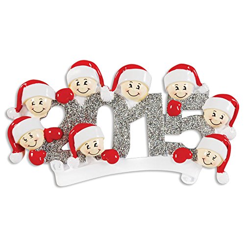 2015 Family Of 8 Personalized Christmas Tree Ornament