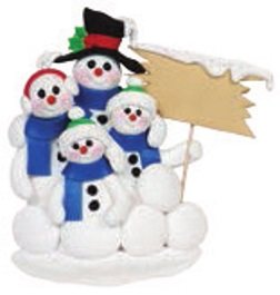Snowman Snowball Family of 4