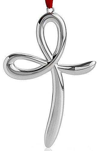 Nambe Holiday Silver Plate Cross Ornament by Nambe