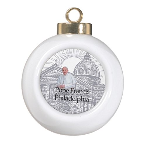 DreamInk Pope Francis Philadelphia Visit 2015 Remembered Ceramic Ball Christmas Ornament