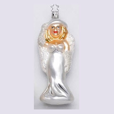 Frivolous Angel White Ornament by Inge-Glas of Germany