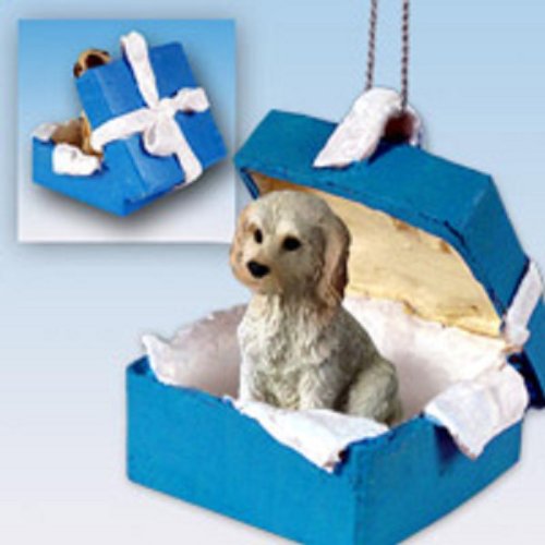 Conversation Concepts Labradoodle Cream Gift Box Blue Ornament