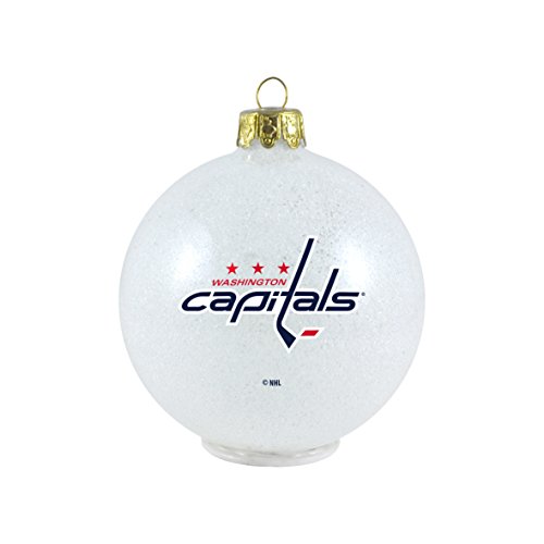 NHL Washington Capitals LED Color Changing Ball Ornament, 2.625″, White