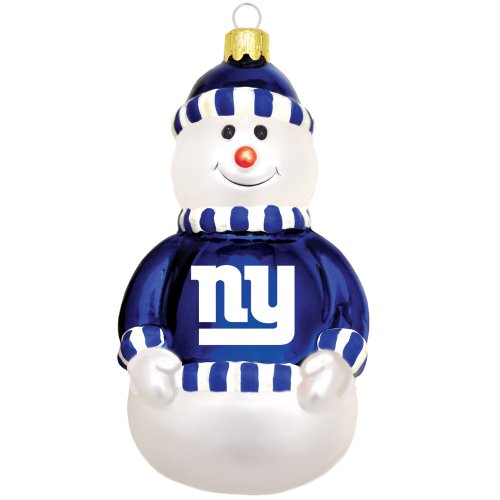 NFL New York Giants Blown Glass Snowman Ornament