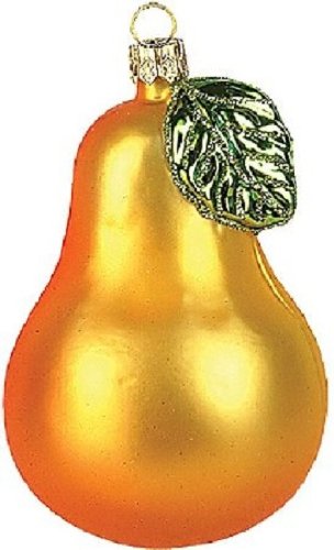 Pear Fruit Polish Glass Christmas Ornament Made in Poland Decoration