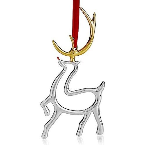 Nambe Holiday Silver Plate Reindeer Ornament by Nambe
