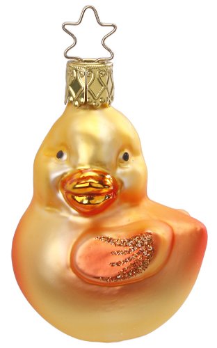 Small Rubber Duckie “Quackers” Glass Christmas Tree Ornament by Inge-Glas of Germany