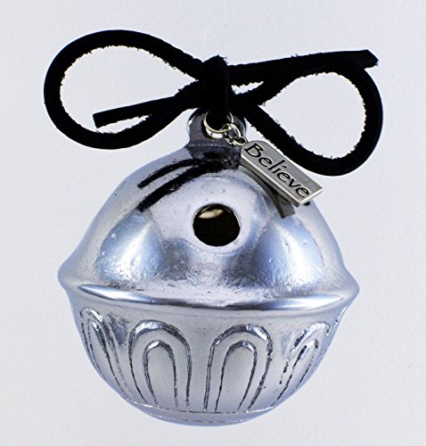 Giant Silver Christmas Polar Believe Sleigh Bell, Jingle Express From Santa’s Sleigh Bells