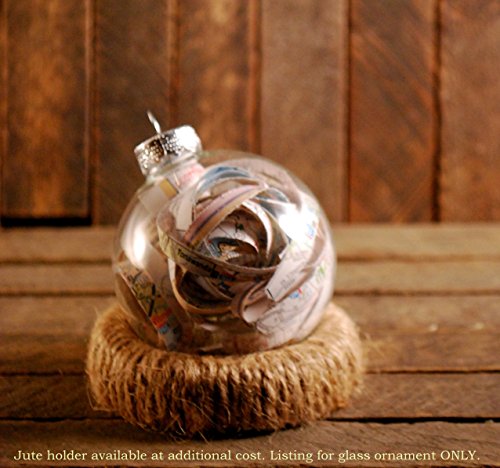 VINTAGE MAP ORNAMENT – Handmade from a Vintage Atlas – Glass – Decorative Ornament Bulb