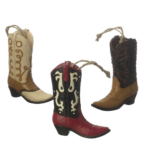 MIDWEST CBK Cowboy Boot Christmas Ornament, SET OF 3