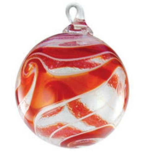 Glass Eye Studio Designer Red Spin Ornament