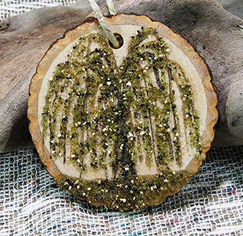 Sand painted Christmas Weeping willow cherry tree gift tag ornament holiday decoration Xmas tree ornament trees four seasons flowering cherry weeping willow tree