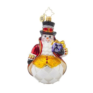 Christopher Radko Lord Frost Snowman Glass Ornament – 4.5″h