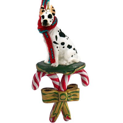 Great Dane Harlequin Dog Candy Cane Christmas Holiday Ornament