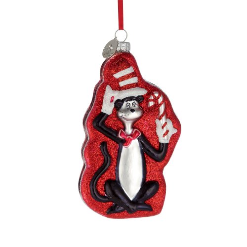 Department 56 Dr. Seuss Cat in the Hat Flat Glass Ornament, Ho 5.25-Inch
