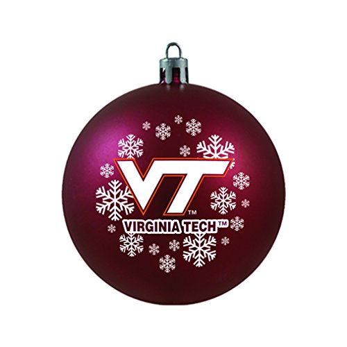 NCAA Virginia Tech Hokies Shatterproof Ball Ornament, 3.125″, Red