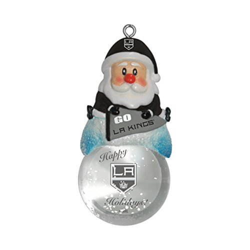 NHL Los Angeles Kings Snow Globe Ornament, Silver, 1.5″