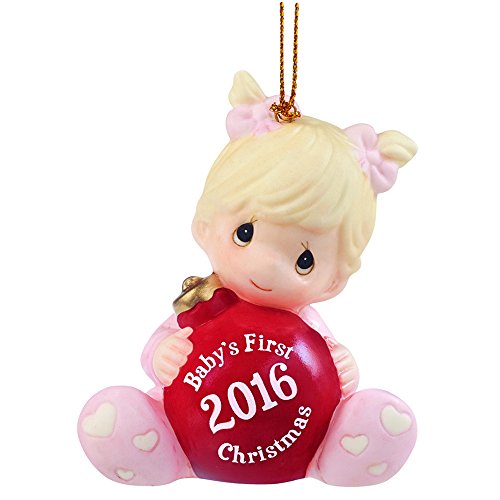 Precious Moments Christmas Gift, Baby’s First Christmas 2016, Porcelain Bisque Ornament, 161005