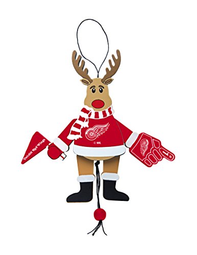 NHL Detroit Red Wings Wooden Cheer Ornament, Brown, 5.25″