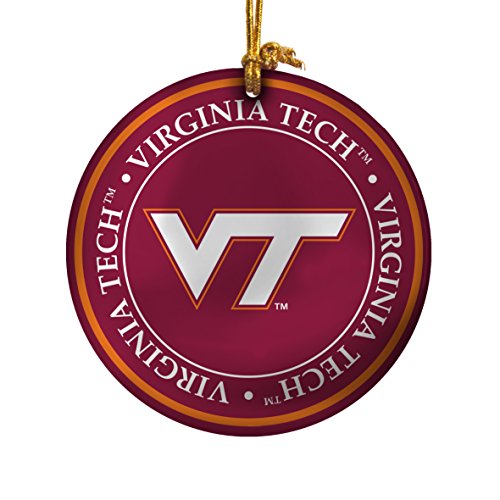 NCAA Virginia Tech Hokies Ceramic Plate Ornament, Red, 2.25″