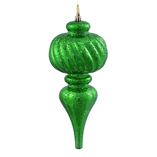 Vickerman 375389 – 10″ Green Shiny Mercury Finial Christmas Tree Ornament (M155204)
