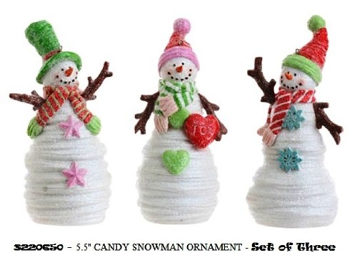5.5″ Candy Snowman Ornament (Set of Three)