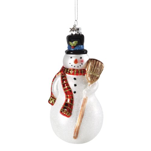 Midwest Tradional Snowman Glass Ornament