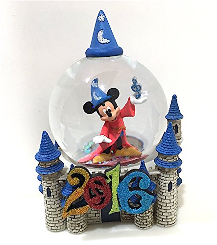 Walt Disney World 2016 Sorcerer Mickey Mouse and Castle Snow Globe Snowglobe NEW