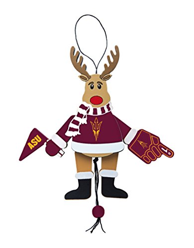 NCAA Arizona State Sun Devils Wooden Cheer Ornament, Brown, 5.25″