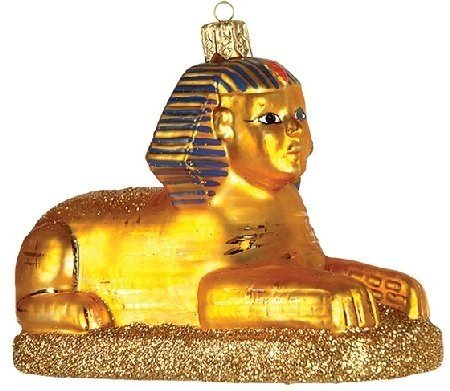 Egyptian Sphinx Travel Polish Glass Christmas Ornament