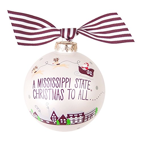 Coton Colors Mississippi State Fan Glass Ornament
