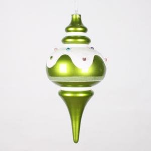 Vickerman Christmas Trees M130714 Snow Candy Jewel Finial Ornament, 10-Inch, Lime