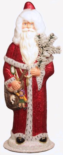 Ino Schaller Large Red Santa with Toys German Paper Mache Candy Container