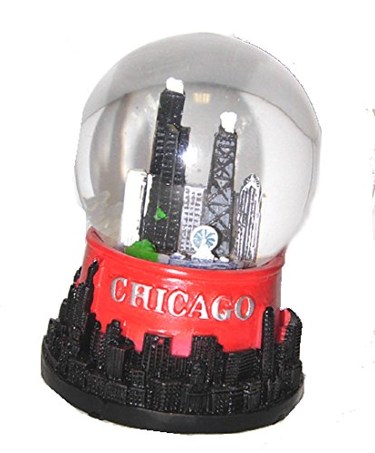 Chicago Snow Globe – 45MM Chicago Red Snow Globe, Chicago Souvenir Snow Globe, Chicago Souvenir