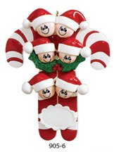 Candy Cane Family Of 6 Ornament