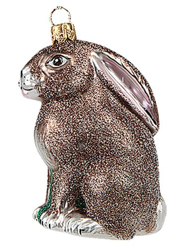 Brown Rabbit Polish Blown Glass Christmas Ornament Easter Tree Decoration