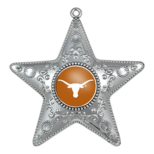 NCAA Texas Longhorns Silver Star Ornament, Small, Silver