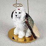 Poodle White Pet Angel Ornament