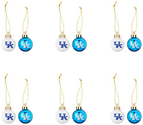 NCAA Kentucky Wildcats 12-Pack Mini Ball Ornaments made of Durable Plastic, Miniature, Blue