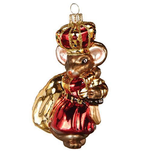 Mouse King Red and Gold Glass Christmas Tree Ornament