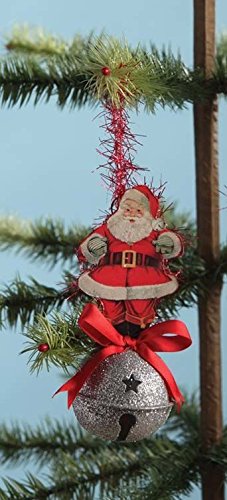 Bethany Lowe Retro Sleigh Bell Ornament LO3547 (Santa)