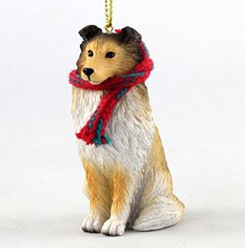 Sheltie with Scarf Christmas Ornament (Large 3 inch version) Dog