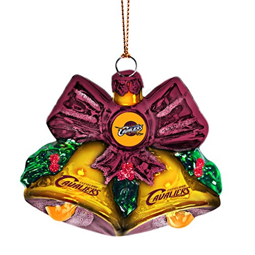 NBA Cleveland Cavaliers Glitter Bells Ornament, Green, 3″ x 3″