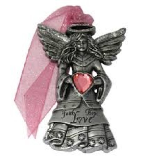 Angels Amongst Us Faith, Hope, Love Pewter Ornament with Swarovski Crystals by Gloria Duchin