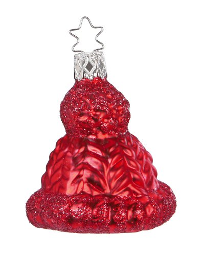 Inge-Glas Knit Stocking Cap Red Christmas Ornament