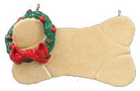 Brown Dog Bone Personalized Christmas Tree Ornament